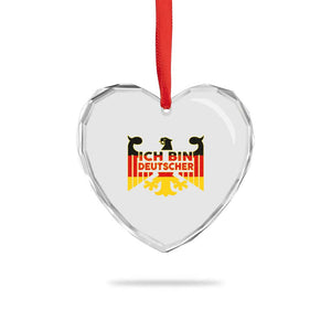 Proud Germany Heart Crystal Glass Ornament Ich Bin Deutscher Bundesadler Coat of Arms TS11 Print Your Wear