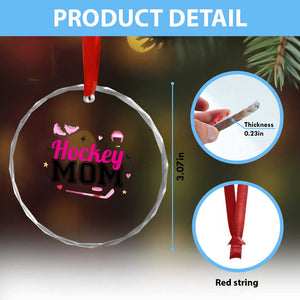 Proud Hockey Mom Crystal Glass Ornament Ice Hockey Supporter Gift TS12 Print Your Wear
