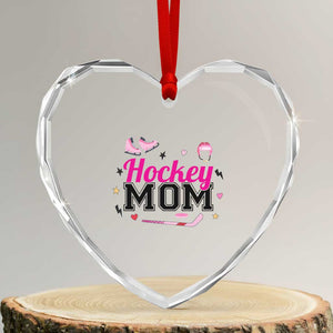 Proud Hockey Mom Heart Crystal Glass Ornament Ice Hockey Supporter Gift TS12 Transparent Glass 3'' Heart Print Your Wear
