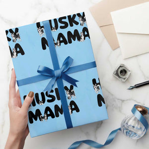 Proud Husky Mama Wrapping Paper Roll Siberian Husky Mothers Day Gift TS12 Light Blue Print Your Wear