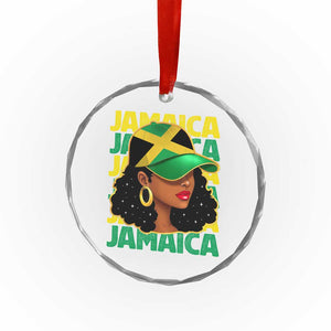 Proud Jamaican Afro Black Woman Jamaica Flag Pride Crystal Glass Ornament TS10 Print Your Wear