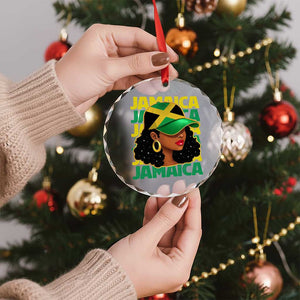 Proud Jamaican Afro Black Woman Jamaica Flag Pride Crystal Glass Ornament TS10 Print Your Wear