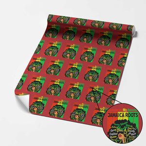 Proud Jamaican Afro Black Woman Wrapping Paper Roll Remembering My Ancestors Jamaica Pride TS10 Red Print Your Wear