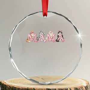 Proud Maine Coon Mama Crystal Glass Ornament Cat Lover Gift TS12 Transparent Glass 3'' Circle Print Your Wear