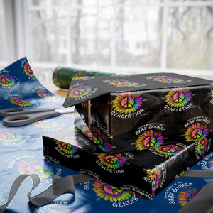 Proud Member Of The Baby Boomer Generation Wrapping Paper Roll Hippie Sunflower TS11 Black Print Your Wear