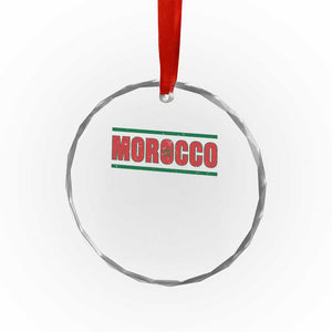 Proud Moroccan Vintage Marocco Flag Green Stripes Crystal Glass Ornament TS11 Print Your Wear