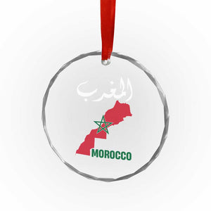 Proud Moroccan Vintage Marocco Map with Arabic Characters Crystal Glass Ornament TS11 Print Your Wear