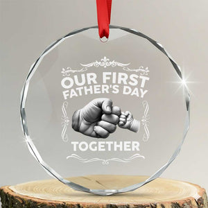 Proud New Dad Crystal Glass Ornament Our First Fathers Day Together Gift TS12 Transparent Glass 3'' Circle Print Your Wear