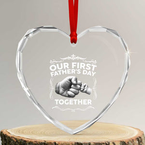 Proud New Dad Heart Crystal Glass Ornament Our First Fathers Day Together Gift TS12 Transparent Glass 3'' Heart Print Your Wear