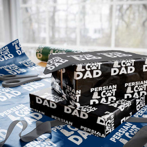 Proud Persian Cat Dad Wrapping Paper Roll Funny Fluffy Cat Lover Gift TS12 Black Print Your Wear