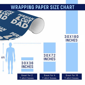 Proud Persian Cat Dad Wrapping Paper Roll Funny Fluffy Cat Lover Gift TS12 Print Your Wear