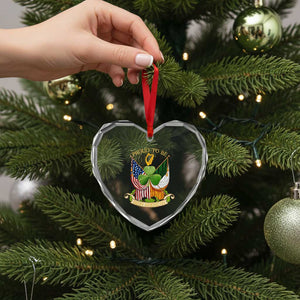 Proud To Be Irish American Heart Crystal Glass Ornament Vintage Ireland USA Flag Shamrock Harp TS11 Print Your Wear