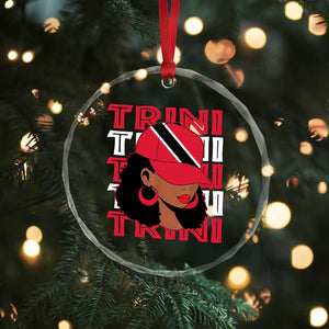 Proud Trini Afro Black Woman Crystal Glass Ornament Trinidad and Tobago Flag Pride TS10 Print Your Wear