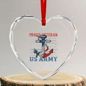 Proud Veteran Of The US Army Heart Crystal Glass Ornament Vintage American Flag Anchor TS11 Transparent Glass 3'' Heart Print Your Wear