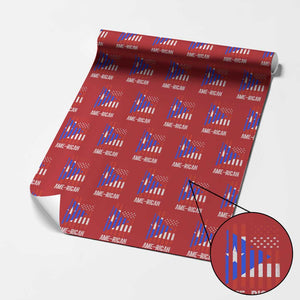 Puerto Rican American Flag Wrapping Paper Roll AME-RICAN Boricua Pride TS10 Red Print Your Wear