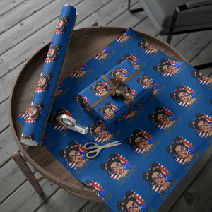 Puerto Rican American Girl Wrapping Paper Roll AME-RICAN Boricua Pride TS10 Blue Print Your Wear
