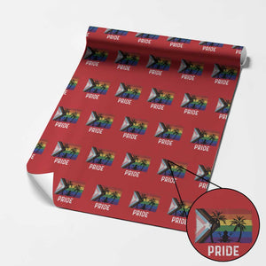 Puerto Rican LGBTQ Wrapping Paper Roll Boricua Rainbow Flag Pride TS10 Red Print Your Wear