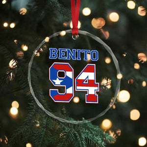 Puerto Rico Jersey Benito Number 94 Graphic Crystal Glass Ornament TS11 Print Your Wear