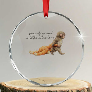 Punch Mokey Crystal Glass Ornament Viral Trend Baby Monkey Meme TS14 Transparent Glass 3'' Circle Print Your Wear