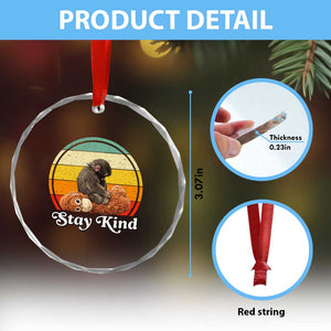 Punch Mokey Crystal Glass Ornament Viral Trend Baby Monkey Stay Kind TS14 Print Your Wear