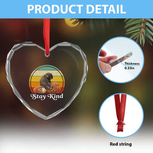 Punch Mokey Heart Crystal Glass Ornament Viral Trend Baby Monkey Stay Kind TS14 Print Your Wear