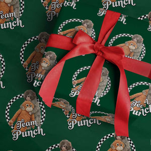 Punch Mokey Wrapping Paper Roll Baby Monkey And Plush Toy Viral Trend TS14 Green Print Your Wear