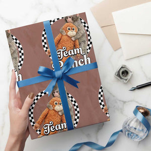 Punch Mokey Wrapping Paper Roll Baby Monkey And Plush Toy Viral Trend TS14 Mocha Print Your Wear