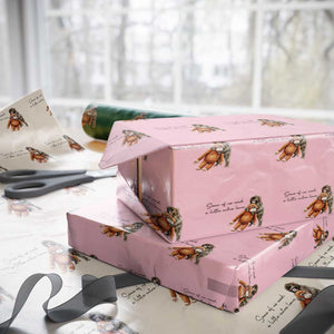 Punch Mokey Wrapping Paper Roll Some Of Us Need a Little Extra Love TS14 Light Pink Print Your Wear