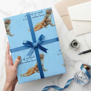 Punch Mokey Wrapping Paper Roll Viral Trend Baby Monkey Meme TS14 Light Blue Print Your Wear
