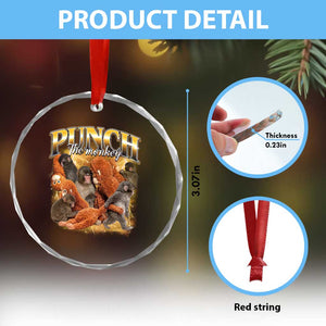 Punch The Monkey Crystal Glass Ornament Baby Monkey Punch Plush Hugging 90s Bootleg TS11 Print Your Wear