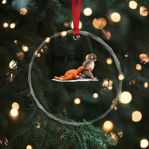 Punch The Monkey Meme Crystal Glass Ornament Stay Kind TS14 Print Your Wear