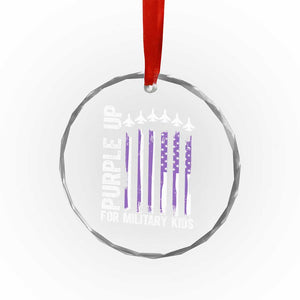 Purple Up For Military Kids Crystal Glass Ornament American Flag Air Force Military Child Month TS02 Print Your Wear