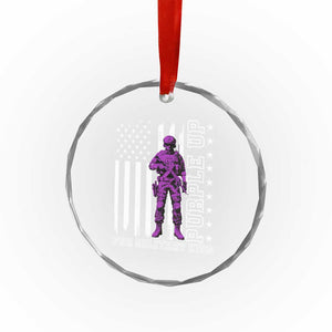 Purple Up For Military Kids Crystal Glass Ornament Military Child Month TS02 Print Your Wear