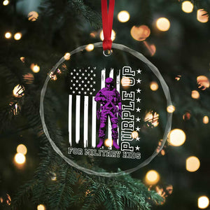 Purple Up For Military Kids Crystal Glass Ornament Military Child Month TS02 Print Your Wear