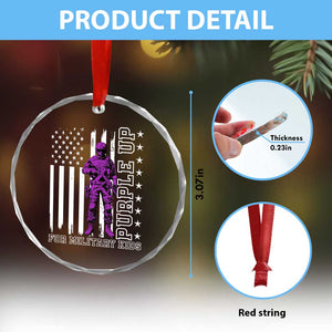 Purple Up For Military Kids Crystal Glass Ornament Military Child Month TS02 Print Your Wear