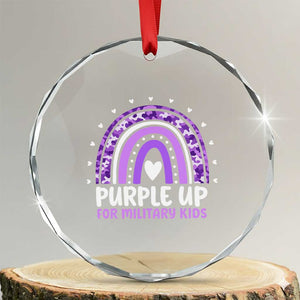 Purple Up For Military Kids Crystal Glass Ornament Month Of Military Child Army Rainbow TS10 Transparent Glass 3'' Circle Print Your Wear