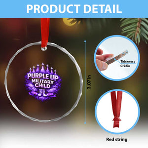 Purple Up Military Child Crystal Glass Ornament Proud Military Kid TS10 Print Your Wear