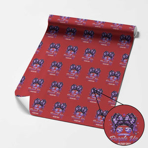 Purple Up Military Child Wrapping Paper Roll Camo Messy Bun Military Kid Month TS10 Red Print Your Wear