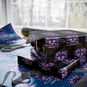 Purple Up Military Child Wrapping Paper Roll Camo Messy Bun Military Kid Month TS10 Black Print Your Wear