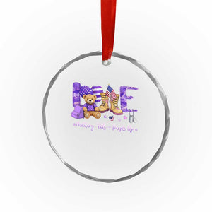 Purple Up Military Kids Crystal Glass Ornament Month Of Military Child Army TS10 Print Your Wear