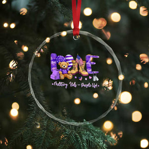 Purple Up Military Kids Crystal Glass Ornament Month Of Military Child Army TS10 Print Your Wear