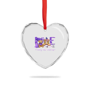 Purple Up Military Kids Heart Crystal Glass Ornament Month Of Military Child Army TS10 Print Your Wear