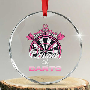 Queen Of Darts Crystal Glass Ornament Funny Dart Gift For Women TS12 Transparent Glass 3'' Circle Print Your Wear