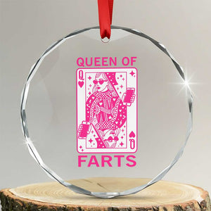Queen of Farts Crystal Glass Ornament Funny Joke Inappropriate Fart Prank Gift TS10 Transparent Glass 3'' Circle Print Your Wear