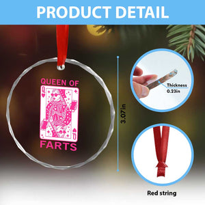 Queen of Farts Crystal Glass Ornament Funny Joke Inappropriate Fart Prank Gift TS10 Print Your Wear