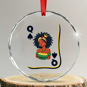Queen Of Spades Black Girl Crystal Glass Ornament African American Women Pride TS12 Transparent Glass 3'' Circle Print Your Wear