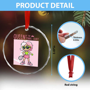 Queen Of The Court Crystal Glass Ornament Funny Tennis Player Gift For Women TS12 Print Your Wear