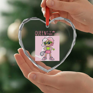 Queen Of The Court Heart Crystal Glass Ornament Funny Tennis Player Gift For Women TS12 Print Your Wear