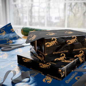 Quesadillas Scorpion Wrapping Paper Roll Burnt Orange Southwestern TS14 Black Print Your Wear