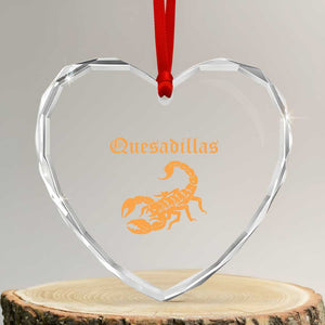 Quesadillas Scorpion Heart Crystal Glass Ornament Burnt Orange Southwestern TS14 Transparent Glass 3'' Heart Print Your Wear